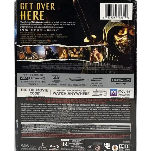 Mortal Kombat 4K Ultra HD Blu-ray Collectible Steelbook Best Buy Exclusive - Picture 2 of 8